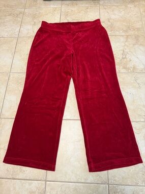 Style & Co. Velvet Wide Leg Pants in Deep Red